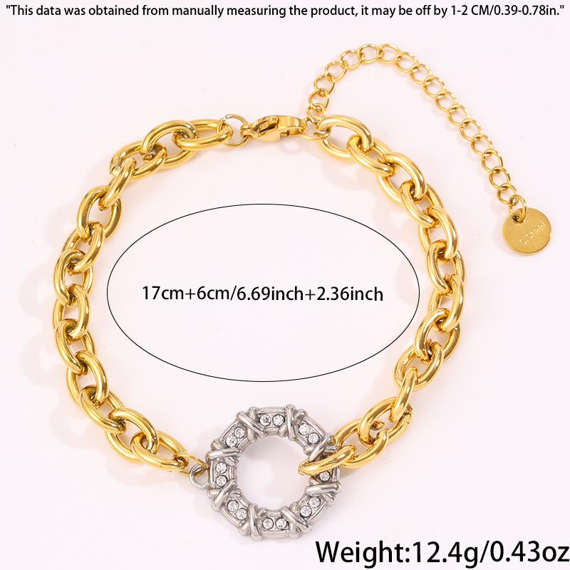 Fashion Stainless Steel Diamond-inlaid Bagua Cuban Bracelet Women s Light Luxury Niche 18K Gold All-match Gift Jewelry
Fashion Stainless Steel Diamond-inlaid Bagua Cuban Bracelet Women s Light Luxury Niche 18K Gold All-match Gift Jewelry