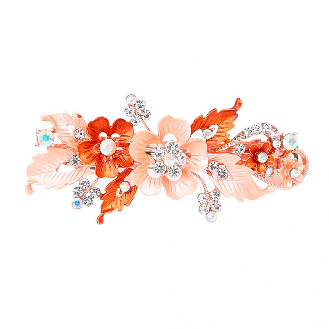 Изящная женская заколка из ювелирного сплава, с цветами и кристаллами горного хрусталя оранжевый
Изящная женская заколка из ювелирного сплава, с цветами и кристаллами горного хрусталя оранжевый
