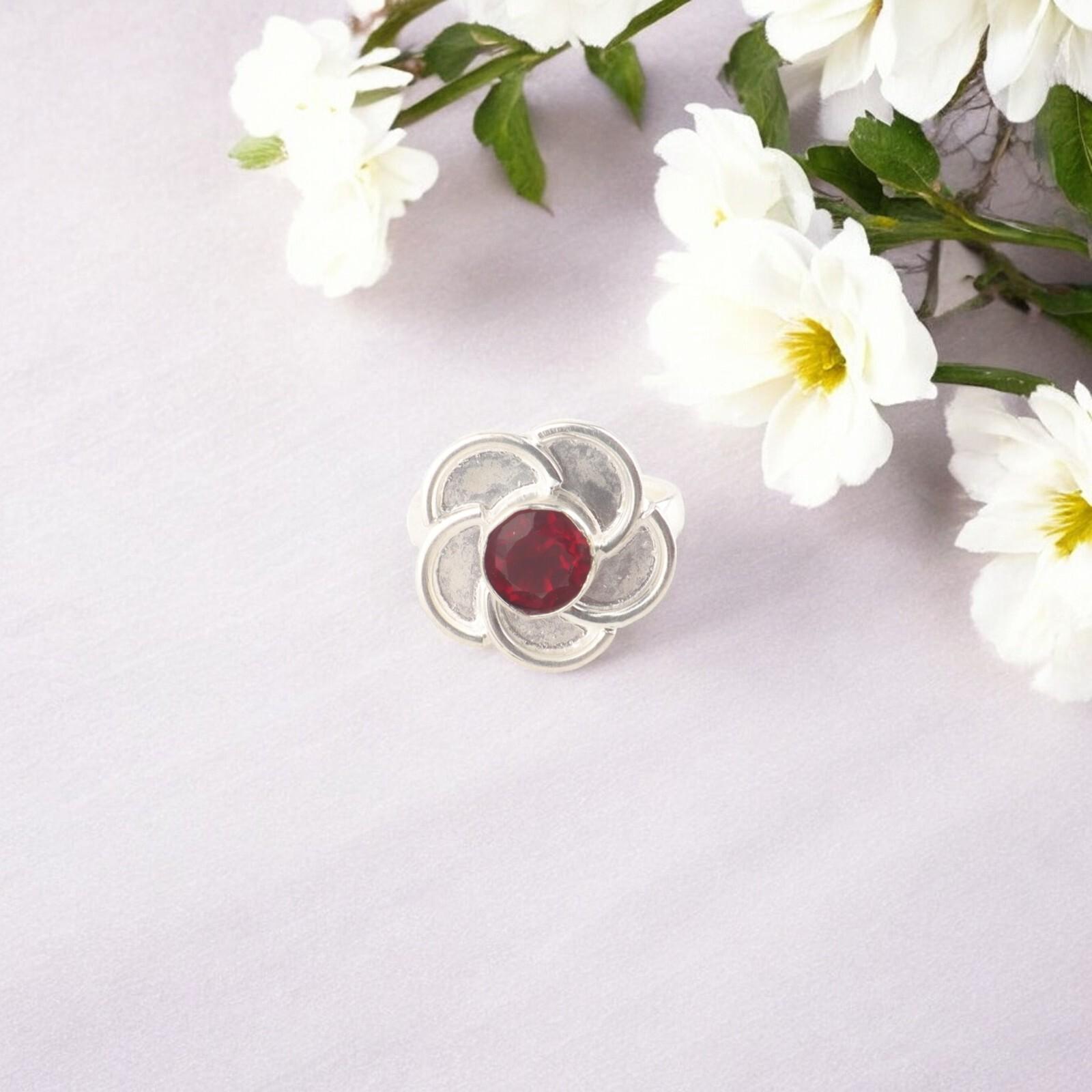 Natural Red Garnet Gemstone Ring 925 Solid Silver Handmade Jewelry For Birthday RR-51-19 13
Natural Red Garnet Gemstone Ring 925 Solid Silver Handmade Jewelry For Birthday RR-51-19 13