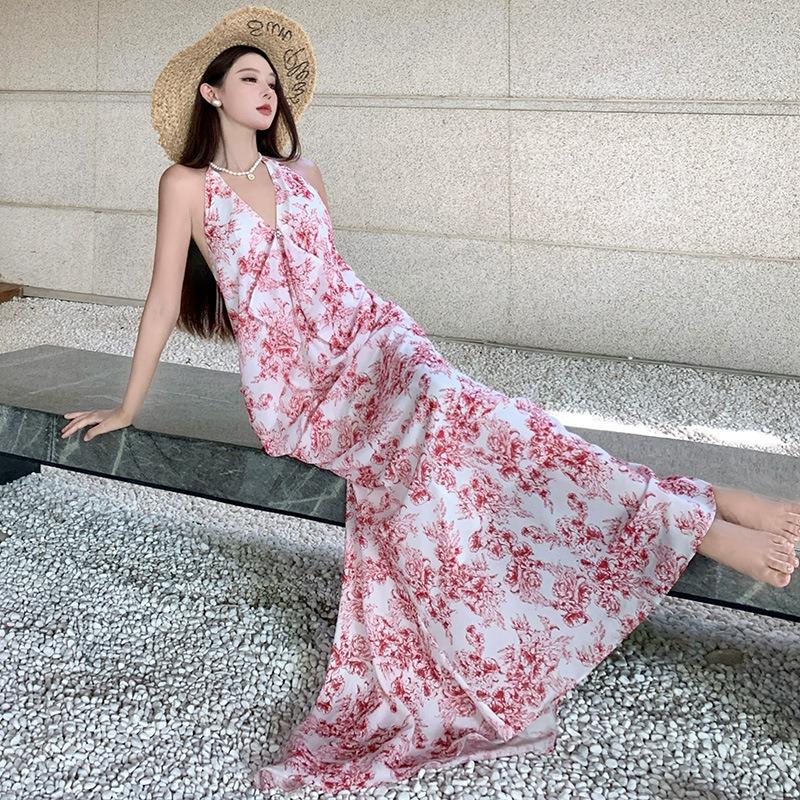 French Chic Swinging Neck Skirt, Red Floral Backless Display Skirt, Island Vacation Travel Photo Beach Skirt S
French Chic Swinging Neck Skirt, Red Floral Backless Display Skirt, Island Vacation Travel Photo Beach Skirt S
