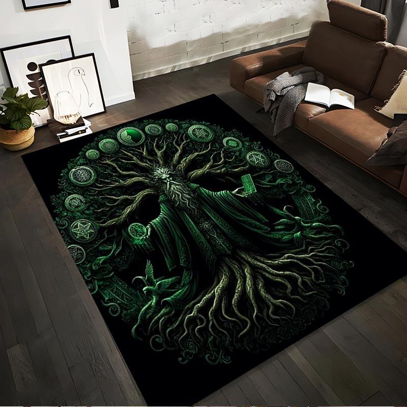 Dark Green Tree of Life Carpet with Mystical Symbols and Roots Design Suitable for use as an anti-slip for living room bedroom sofas 40x60cm( 15x23in )
Dark Green Tree of Life Carpet with Mystical Symbols and Roots Design Suitable for use as an anti-slip for living room bedroom sofas 40x60cm( 15x23in )