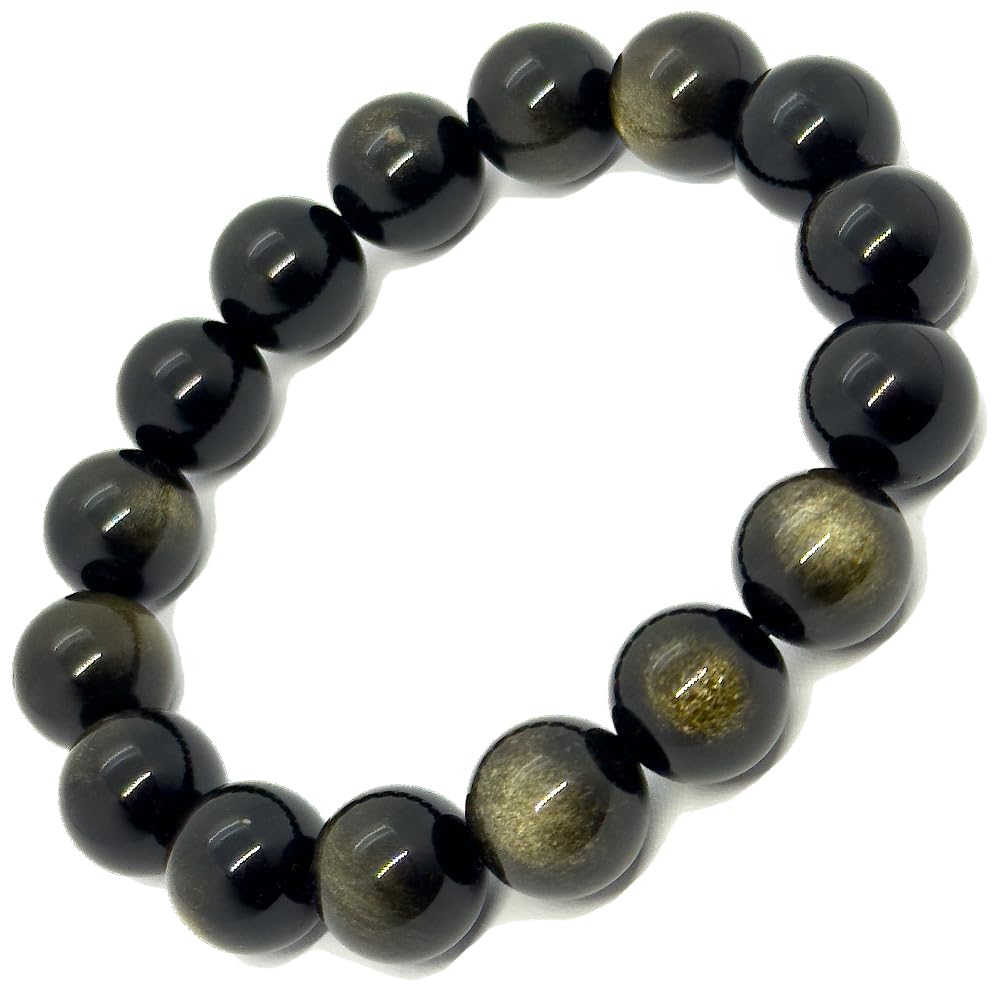 hibikurasu Gold Obsidian Power Stone Bracelet 12mm Natural Black Gemstone Evil Protection Good Fortune Luck Decision Amulet Prayer Beads чорний
hibikurasu Gold Obsidian Power Stone Bracelet 12mm Natural Black Gemstone Evil Protection Good Fortune Luck Decision Amulet Prayer Beads чорний