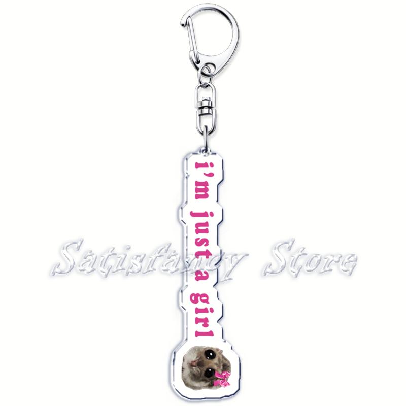 Popular Funny Meme I Am Just A Girl Sad Hamster Key Chain Keychains Ring for Accessories Bag Pendant Keyring Jewelry Fans Gifts
Popular Funny Meme I Am Just A Girl Sad Hamster Key Chain Keychains Ring for Accessories Bag Pendant Keyring Jewelry Fans Gifts