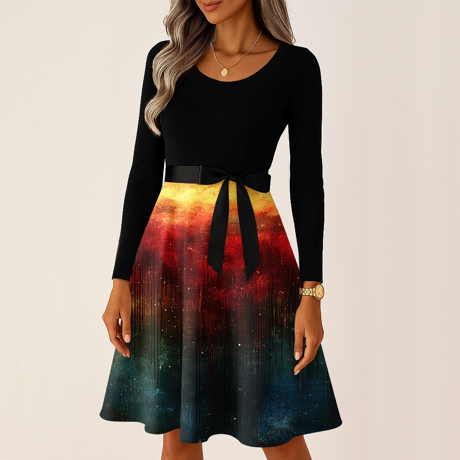 Ladies Casual And Fashionable Round Neck Long Sleeved Retro Independent Day Print Retro Dress XL жовтий
Ladies Casual And Fashionable Round Neck Long Sleeved Retro Independent Day Print Retro Dress XL жовтий