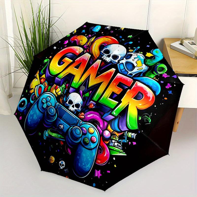 Gamer, Controller Automatic Folding Umbrella 8 Ribs, Durable Iron Frame, Bright Color Pattern Compact Travel Umbrella, Suitable for Outdoor
Gamer, Controller Automatic Folding Umbrella 8 Ribs, Durable Iron Frame, Bright Color Pattern Compact Travel Umbrella, Suitable for Outdoor