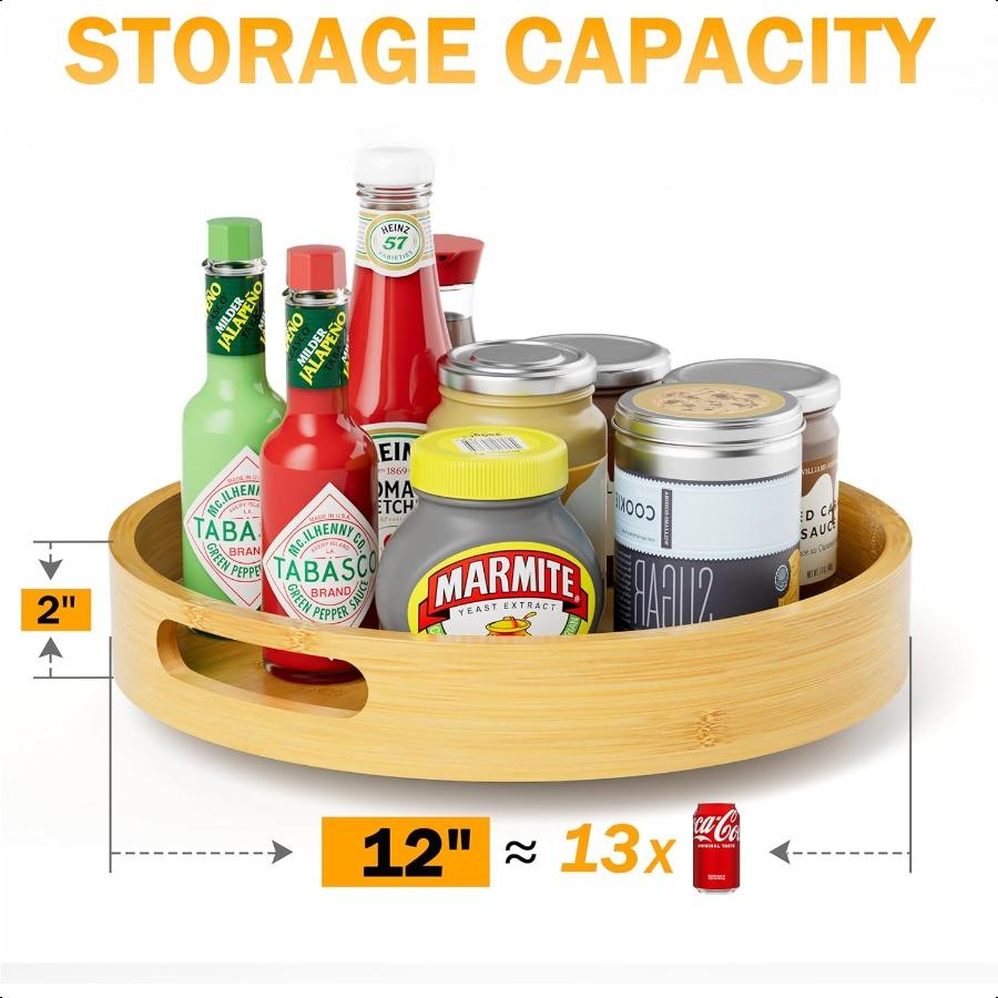 Organizer 12 Inch NonSkid Bamboo for Kitchen Rotating Spice Rack with Handles Wood Turntable for Kitchen Cabinet Countertop B United States
Organizer 12 Inch NonSkid Bamboo for Kitchen Rotating Spice Rack with Handles Wood Turntable for Kitchen Cabinet Countertop B United States