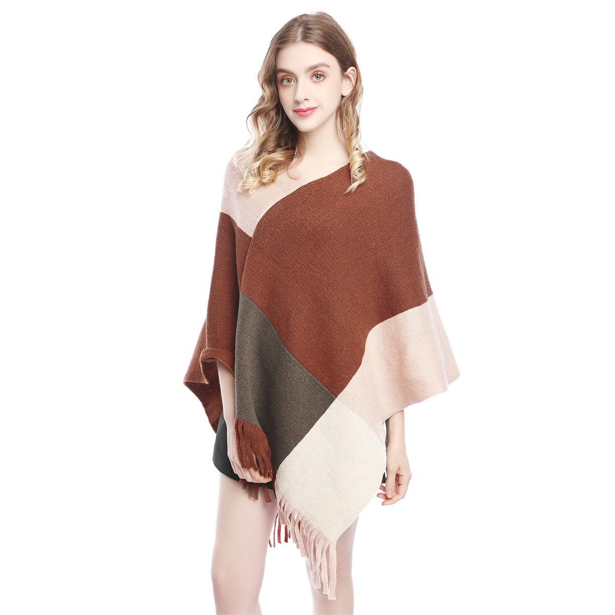 European & American Color Block Poncho: Women s Knit Batwing Sleeve Cardigan Sweater for Autumn and Winter. 60-80 cm рожевий/помаранчевий
European & American Color Block Poncho: Women s Knit Batwing Sleeve Cardigan Sweater for Autumn and Winter. 60-80 cm рожевий/помаранчевий