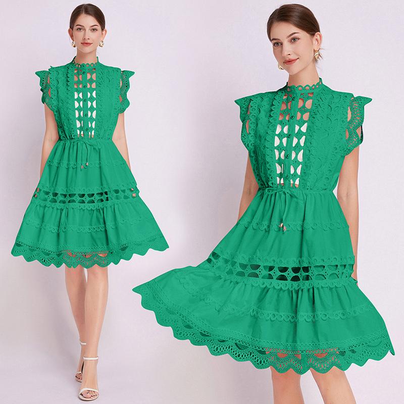 Летнее элегантное ажурное кружевное платье-рубашка с вышивкой, женское платье-стойка с развевающимися рукавами и шнурком, вечерние женская одежда L зелёный
Летнее элегантное ажурное кружевное платье-рубашка с вышивкой, женское платье-стойка с развевающимися рукавами и шнурком, вечерние женская одежда L зелёный