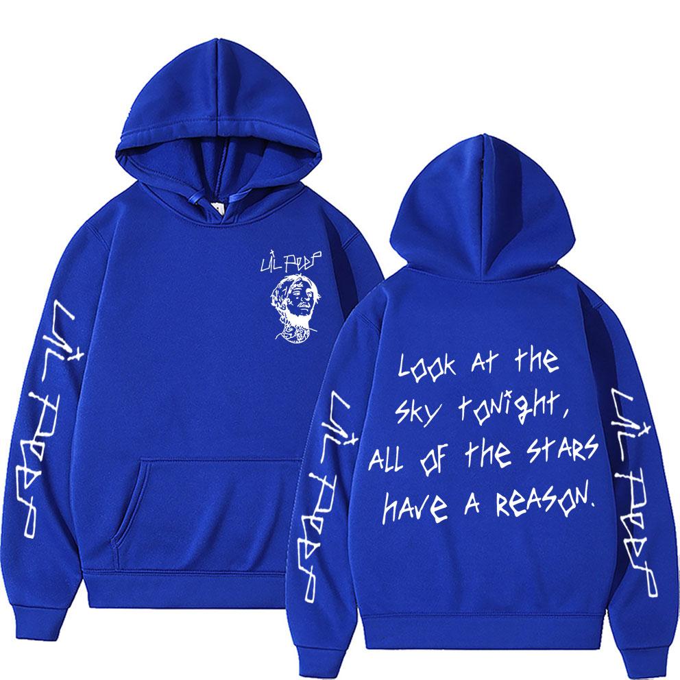 Худі з принтом репера Lil Peep Look At The Sky Tonight All of The Stars Have A Reason для чоловіків та жінок, хіп-хоп, оверсайз, світшот L синій
Худі з принтом репера Lil Peep Look At The Sky Tonight All of The Stars Have A Reason для чоловіків та жінок, хіп-хоп, оверсайз, світшот L синій