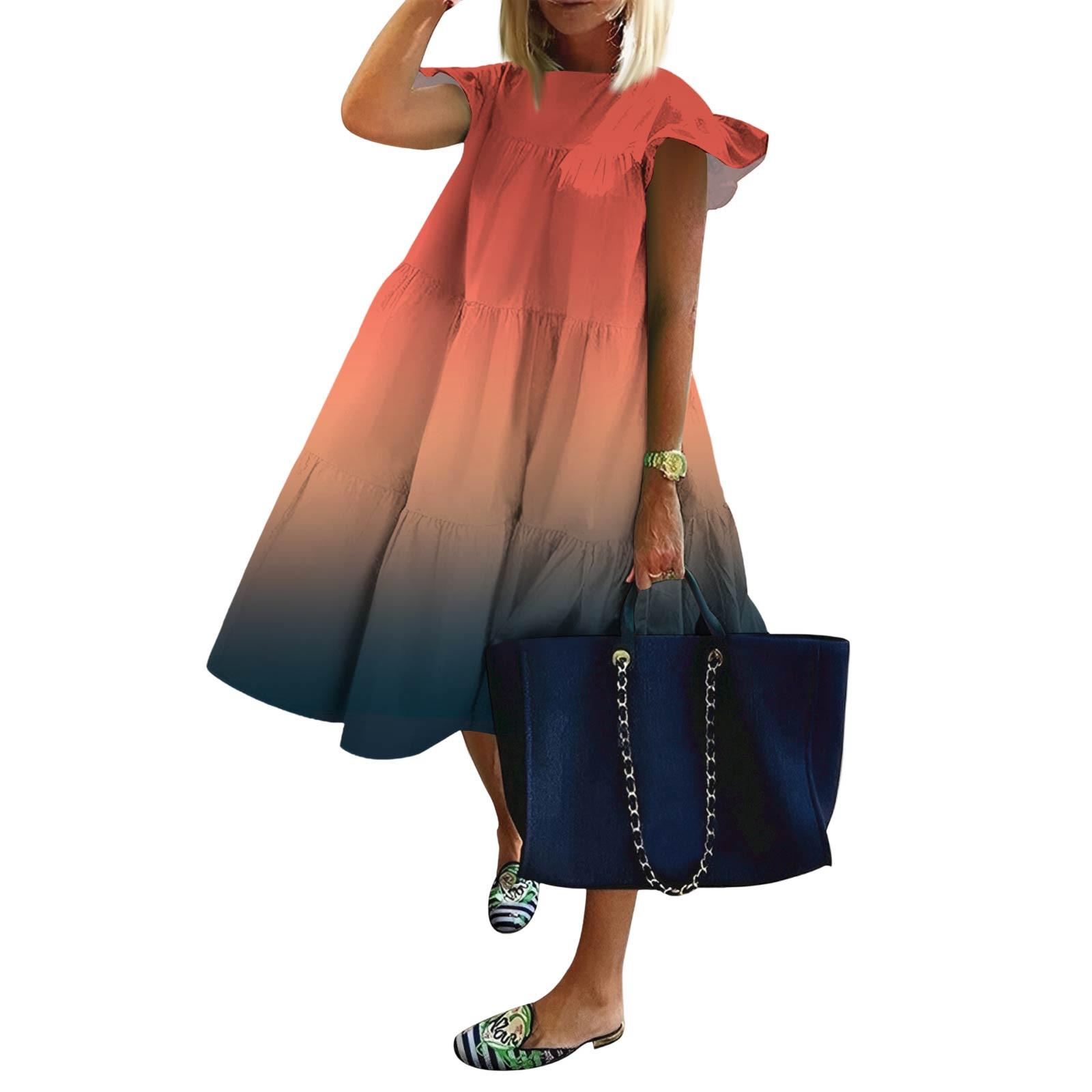 Женские модные повседневные свободные платья с круглым вырезом и оборками на рукавах с принтом XL арбуз красный
Женские модные повседневные свободные платья с круглым вырезом и оборками на рукавах с принтом XL арбуз красный