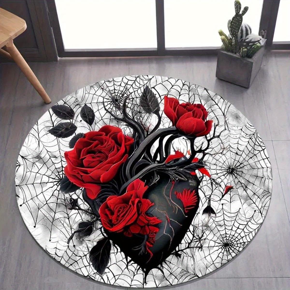 1pc Heart-shaped flower round rug: decorative floor mat for living room, bedroom or office, non-slip, crystal velvet 100x100cm
1pc Heart-shaped flower round rug: decorative floor mat for living room, bedroom or office, non-slip, crystal velvet 100x100cm