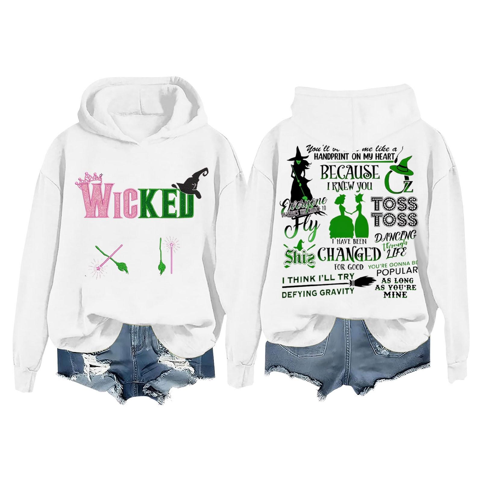 Жіночий повсякденний пуловер з довгим рукавом і капюшоном з принтом Відьма . XL білий
Жіночий повсякденний пуловер з довгим рукавом і капюшоном з принтом Відьма . XL білий