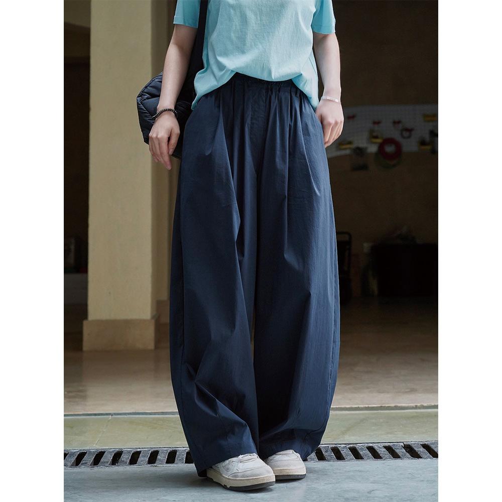 Johnature Японські прості широкі брюки повсякденного вільного силуету з високою талією легкі штани жіночі літні S Темно-синій
Johnature Японські прості широкі брюки повсякденного вільного силуету з високою талією легкі штани жіночі літні S Темно-синій