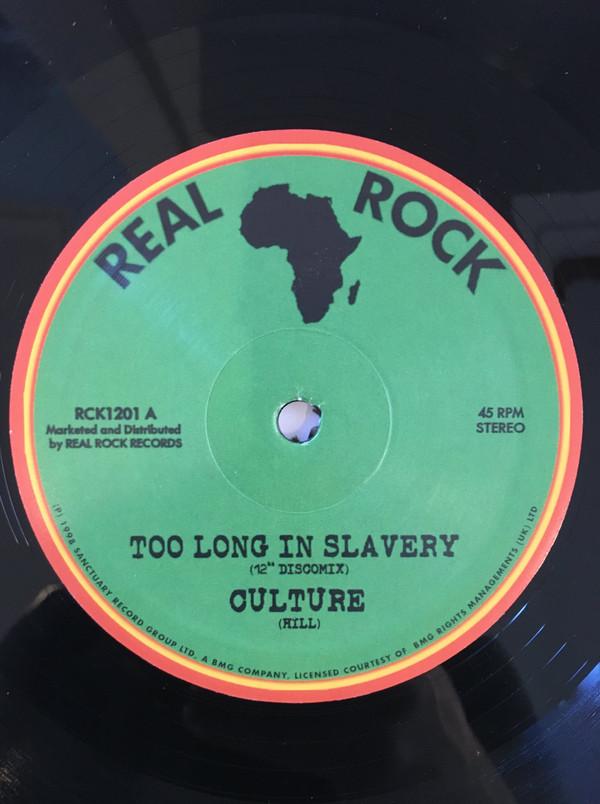 12inch Record CULTURE - Too Long In Slavery / Mind Who You RCK1201 Real Rock 2022 Italy Reggae, Ska & Dub Used
12inch Record CULTURE - Too Long In Slavery / Mind Who You RCK1201 Real Rock 2022 Italy Reggae, Ska & Dub Used