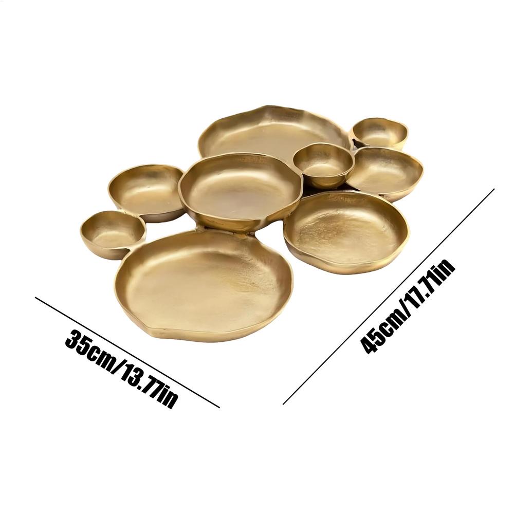 Cluster Serving Tray 9-Piece Shiny Gold Elegant Decorative Bowls Set Snacks Appetizers Dishes for Party Home Kitchen Table Decor
Cluster Serving Tray 9-Piece Shiny Gold Elegant Decorative Bowls Set Snacks Appetizers Dishes for Party Home Kitchen Table Decor