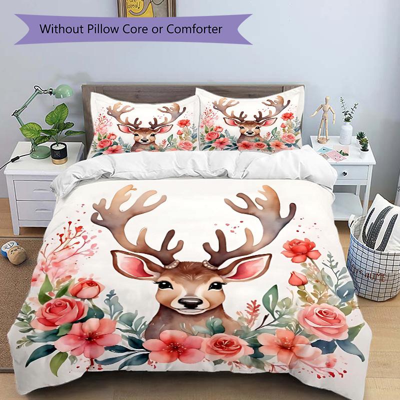 3pcs Beautiful Deer Quilt Cover Set - Soft and Cozy Bedroom, Guest Room and Dorm Decorative Bedding 3-Piece Set 1 Quilt Cover + 2 Pillow Shams.M0 135x200cm
3pcs Beautiful Deer Quilt Cover Set - Soft and Cozy Bedroom, Guest Room and Dorm Decorative Bedding 3-Piece Set 1 Quilt Cover + 2 Pillow Shams.M0 135x200cm