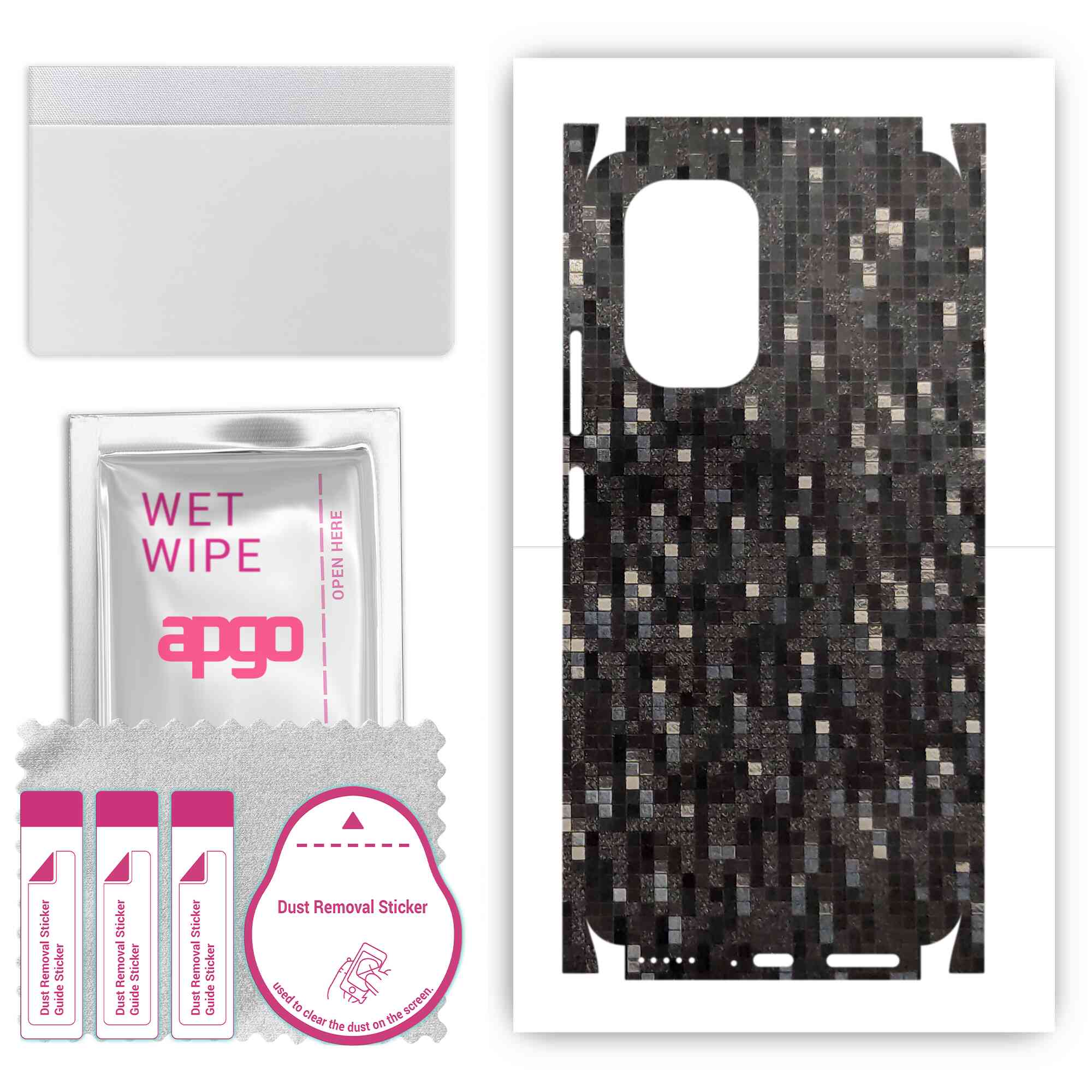 apgo Protective Skin Sticker for the back+sides compatible with Xiaomi Mi 11X, Full Wrap Film, Foil, Vinyl - Pattern Carbon Black Pixel
apgo Protective Skin Sticker for the back+sides compatible with Xiaomi Mi 11X, Full Wrap Film, Foil, Vinyl - Pattern Carbon Black Pixel
