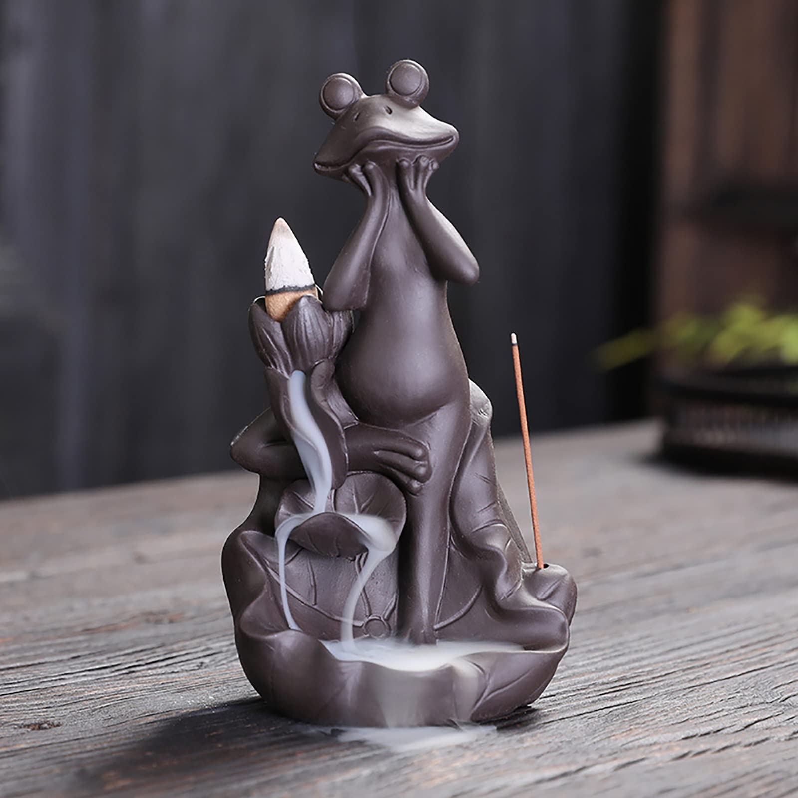 MARAYAN Incense Burner Ceramic Cute Frog Healing Incense Burner Pottery Backflow Incense Incense Burner for Buddhist Altar with Trial Incense Ceramic
MARAYAN Incense Burner Ceramic Cute Frog Healing Incense Burner Pottery Backflow Incense Incense Burner for Buddhist Altar with Trial Incense Ceramic
