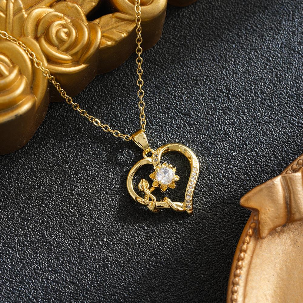 Women Fashion Necklace Dazzling Rose Love Pendant Micro Inlaid Zircon Necklace Timeless Gold Silver Plated Necklace For Gift For
Women Fashion Necklace Dazzling Rose Love Pendant Micro Inlaid Zircon Necklace Timeless Gold Silver Plated Necklace For Gift For