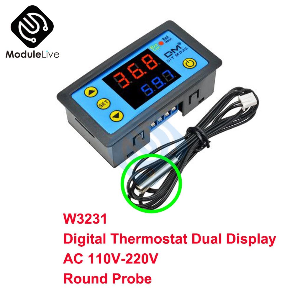W3231 Temperature Controller Digital LED Dual Display AC 110v-220V DC 12V 24V Thermometer Temp Thermo Controller Ntc Sensor
W3231 Temperature Controller Digital LED Dual Display AC 110v-220V DC 12V 24V Thermometer Temp Thermo Controller Ntc Sensor