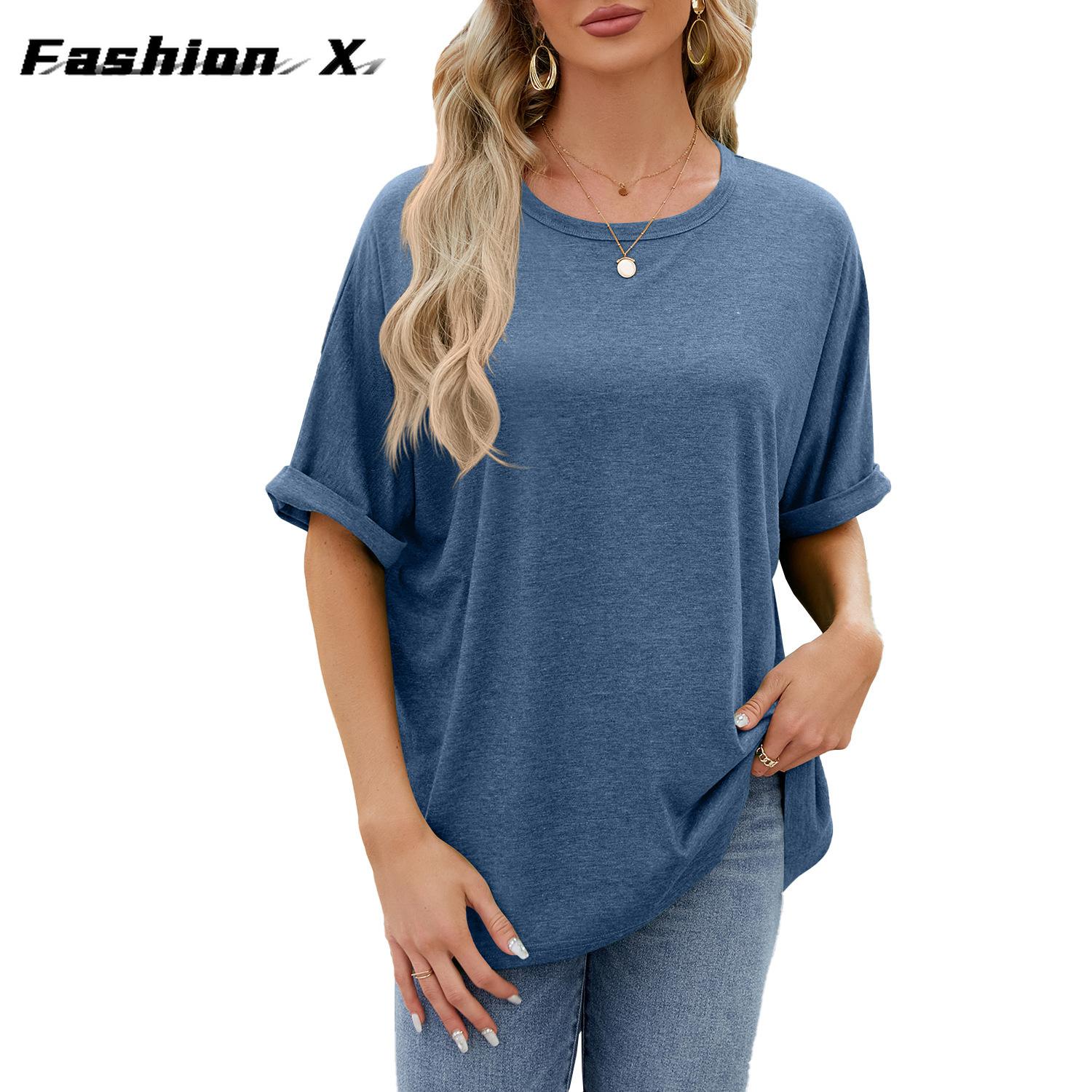 2024 весна и лето, новые однотонные свободные футболки с круглым вырезом и короткими рукавами, женские топы XL синий
2024 весна и лето, новые однотонные свободные футболки с круглым вырезом и короткими рукавами, женские топы XL синий