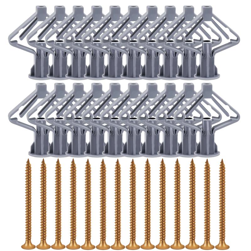 Plasterboard Dowels with Fixings Screws Self-Drilling Expansion Screw Tube Drywall Anchor Bolts Fastener Kits Hardware Tools 20PCS(10sets)
Plasterboard Dowels with Fixings Screws Self-Drilling Expansion Screw Tube Drywall Anchor Bolts Fastener Kits Hardware Tools 20PCS(10sets)