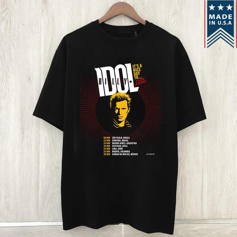 Billy Idol Nice Day To Tour Again Latin American T Shirt Unisex T-Shirt M
Billy Idol Nice Day To Tour Again Latin American T Shirt Unisex T-Shirt M