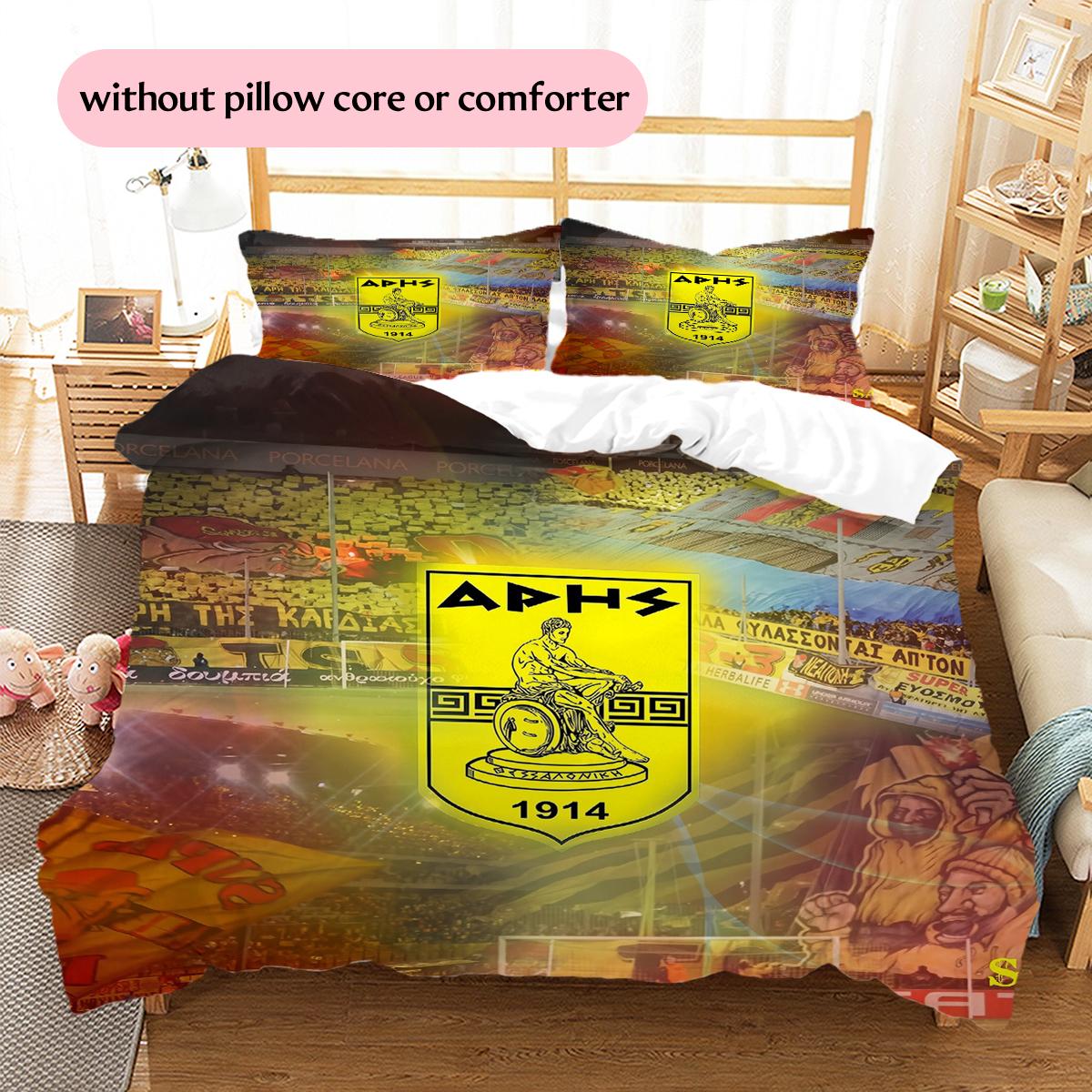 Aris FC Pattern Bedding Home Decoration Birthday Gift (1 * duvet cover + 2 * pillowcase, without core) 135x200cm
Aris FC Pattern Bedding Home Decoration Birthday Gift (1 * duvet cover + 2 * pillowcase, without core) 135x200cm