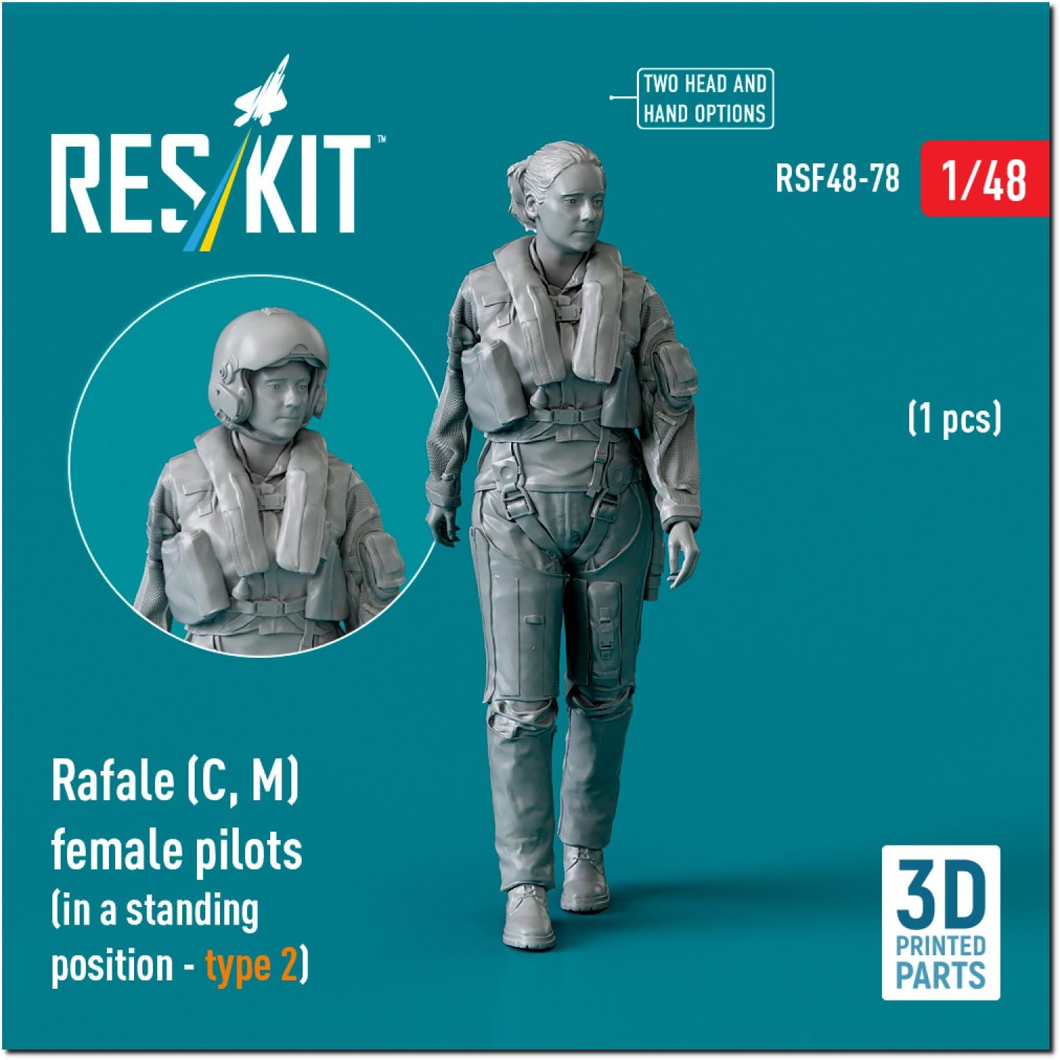 Reskit Rafale Женский пилот Стоячая поза 2 Набор смолы 1/48 C/M RSKF48-0078 (человек)
Reskit Rafale Женский пилот Стоячая поза 2 Набор смолы 1/48 C/M RSKF48-0078 (человек)