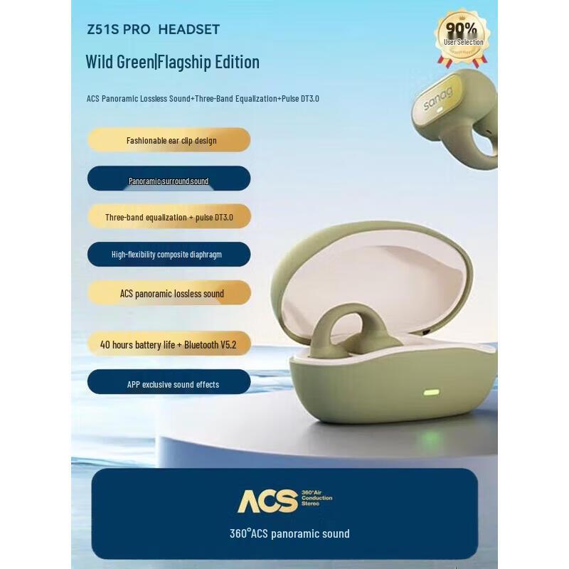 Saina Z51SPro Bluetooth Open-Ear Air Conduction Sports Headphones
Saina Z51SPro Bluetooth Open-Ear Air Conduction Sports Headphones