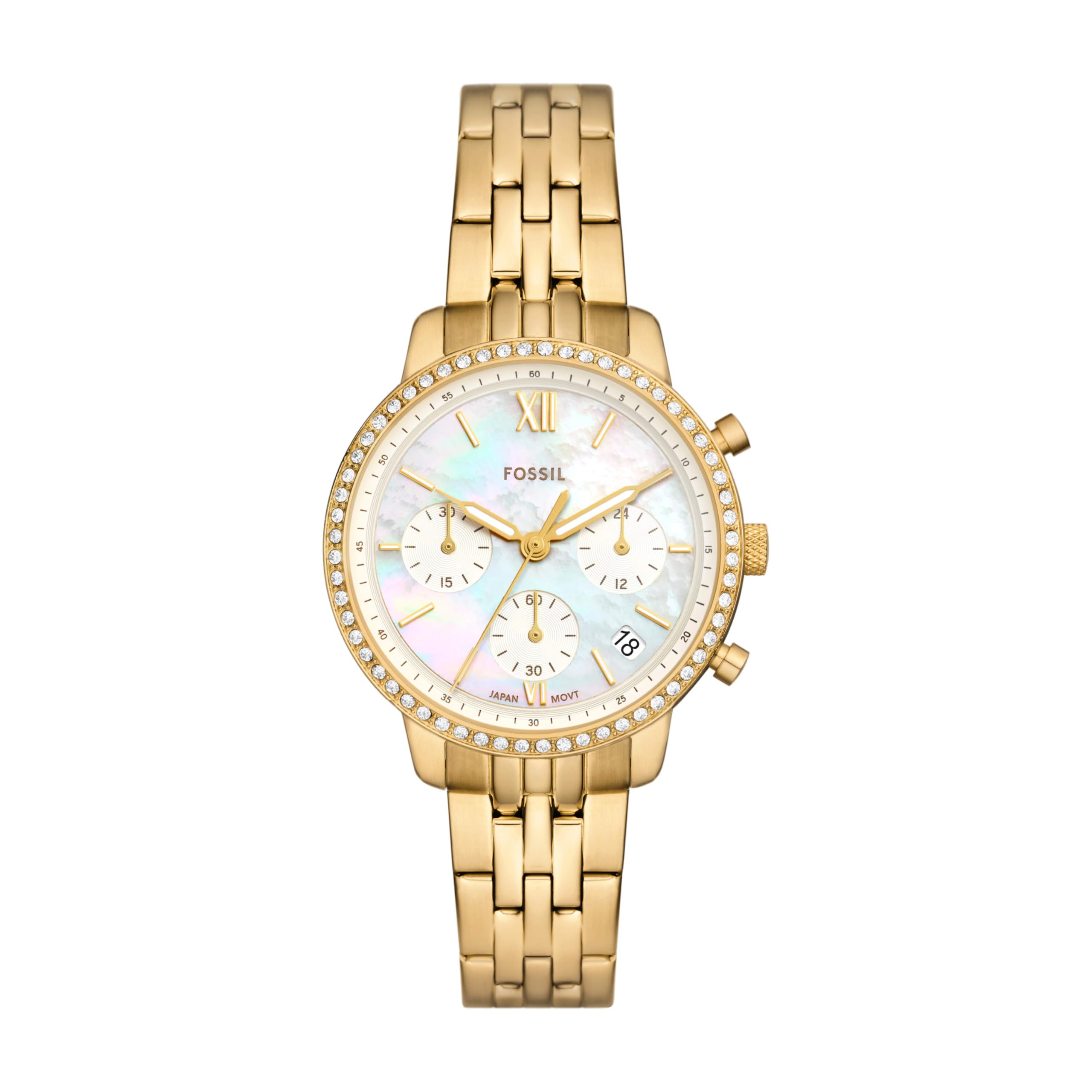 Fossil Women s NEUTRA Chronograph Gold-Tone Stainless Steel Watch, ES5358
Fossil Women s NEUTRA Chronograph Gold-Tone Stainless Steel Watch, ES5358