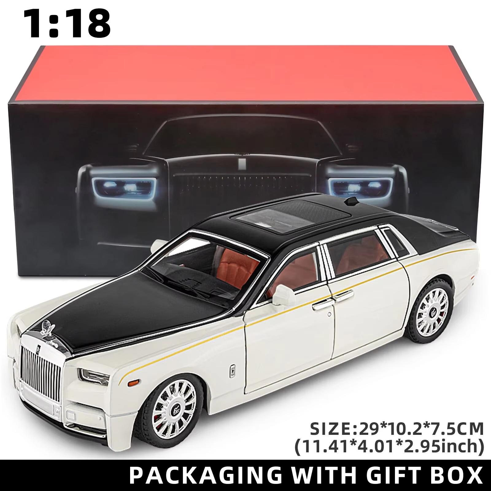 1:18 Rolls-Royce Phantom Модель автомобіля Зоряне небо Дах Люк Цинковий сплав Висувна іграшка Литий автомобіль зі звуком і світлом Реалістична колекція орнаментів білий/чорний
1:18 Rolls-Royce Phantom Модель автомобіля Зоряне небо Дах Люк Цинковий сплав Висувна іграшка Литий автомобіль зі звуком і світлом Реалістична колекція орнаментів білий/чорний