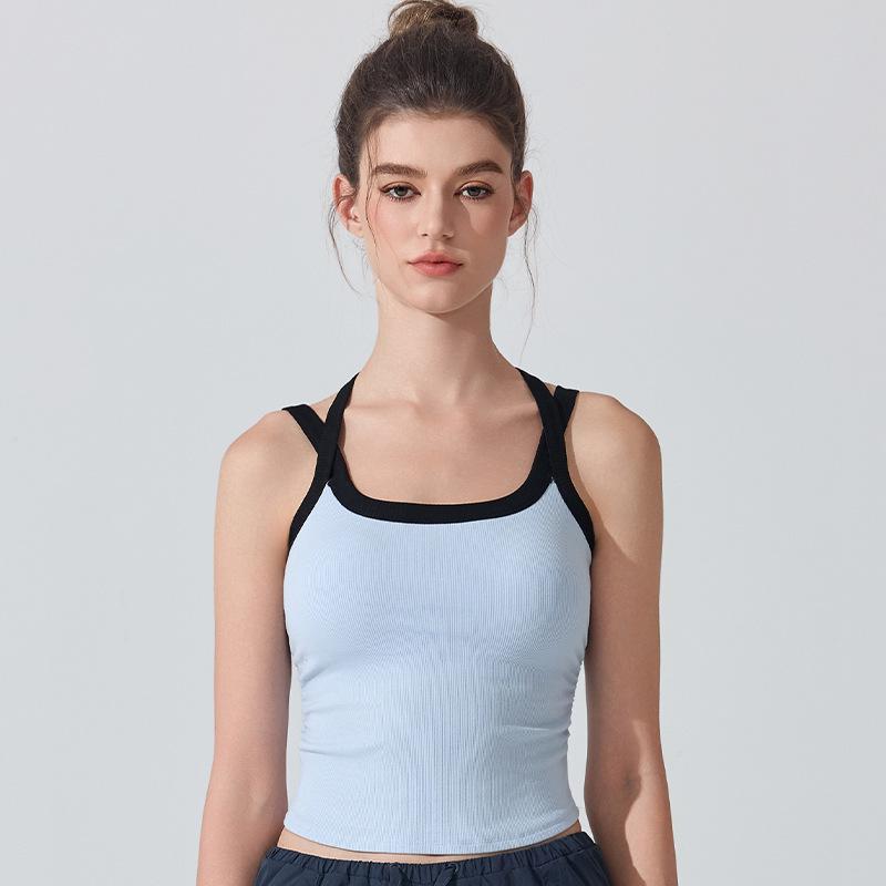Color-Block Sports Bra Yoga Camisole with Ribbed Inner Layer and Chest Pads, Slim-Fit, Beautiful Cross-Back Design for Women Medium
Color-Block Sports Bra Yoga Camisole with Ribbed Inner Layer and Chest Pads, Slim-Fit, Beautiful Cross-Back Design for Women Medium