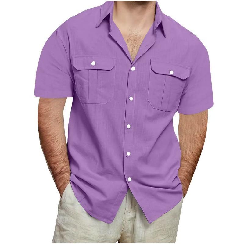 Men s Short Sleeve Button-Down Shirt with Dual Chest Pockets Casual Breathable Collared Top L фіолетовий
Men s Short Sleeve Button-Down Shirt with Dual Chest Pockets Casual Breathable Collared Top L фіолетовий