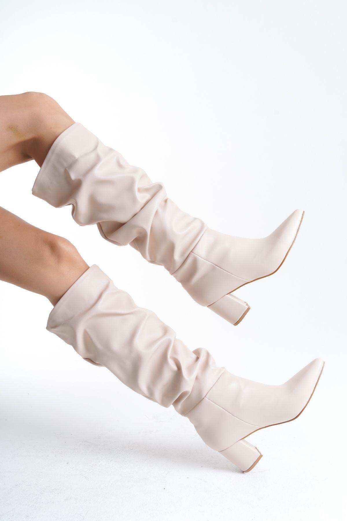 Women Modern Stylish Fashion Boots Boots Faux Leather Boots Thick Heels Pointed Toe Beige Boots 36
Women Modern Stylish Fashion Boots Boots Faux Leather Boots Thick Heels Pointed Toe Beige Boots 36