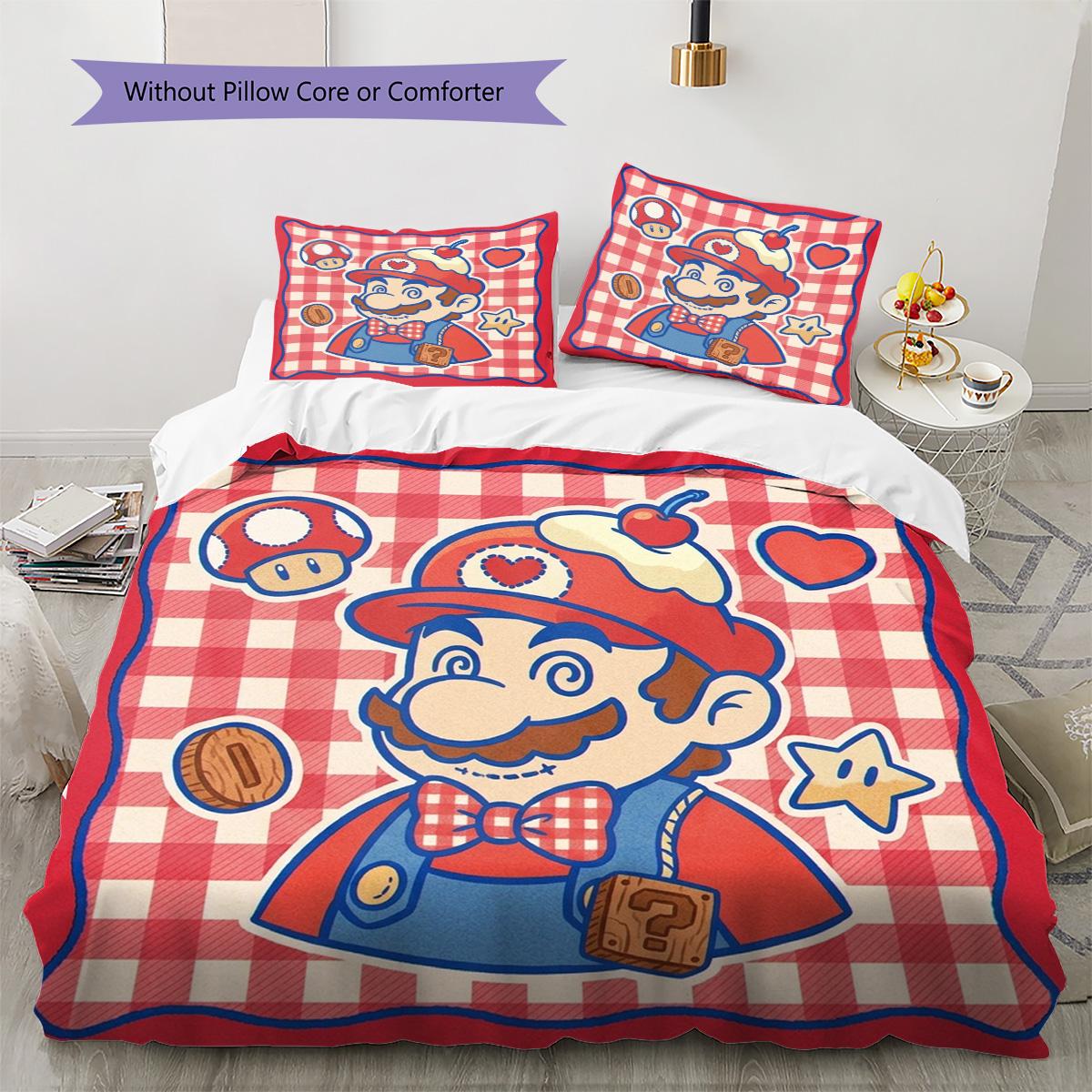 Super Mario Pattern Bedding Quilt Set Quilt Cover Pillowcase Home Decoration Birthday Gift (1 * duvet cover + 2 * pillowcase, without core) 135x200cm
Super Mario Pattern Bedding Quilt Set Quilt Cover Pillowcase Home Decoration Birthday Gift (1 * duvet cover + 2 * pillowcase, without core) 135x200cm