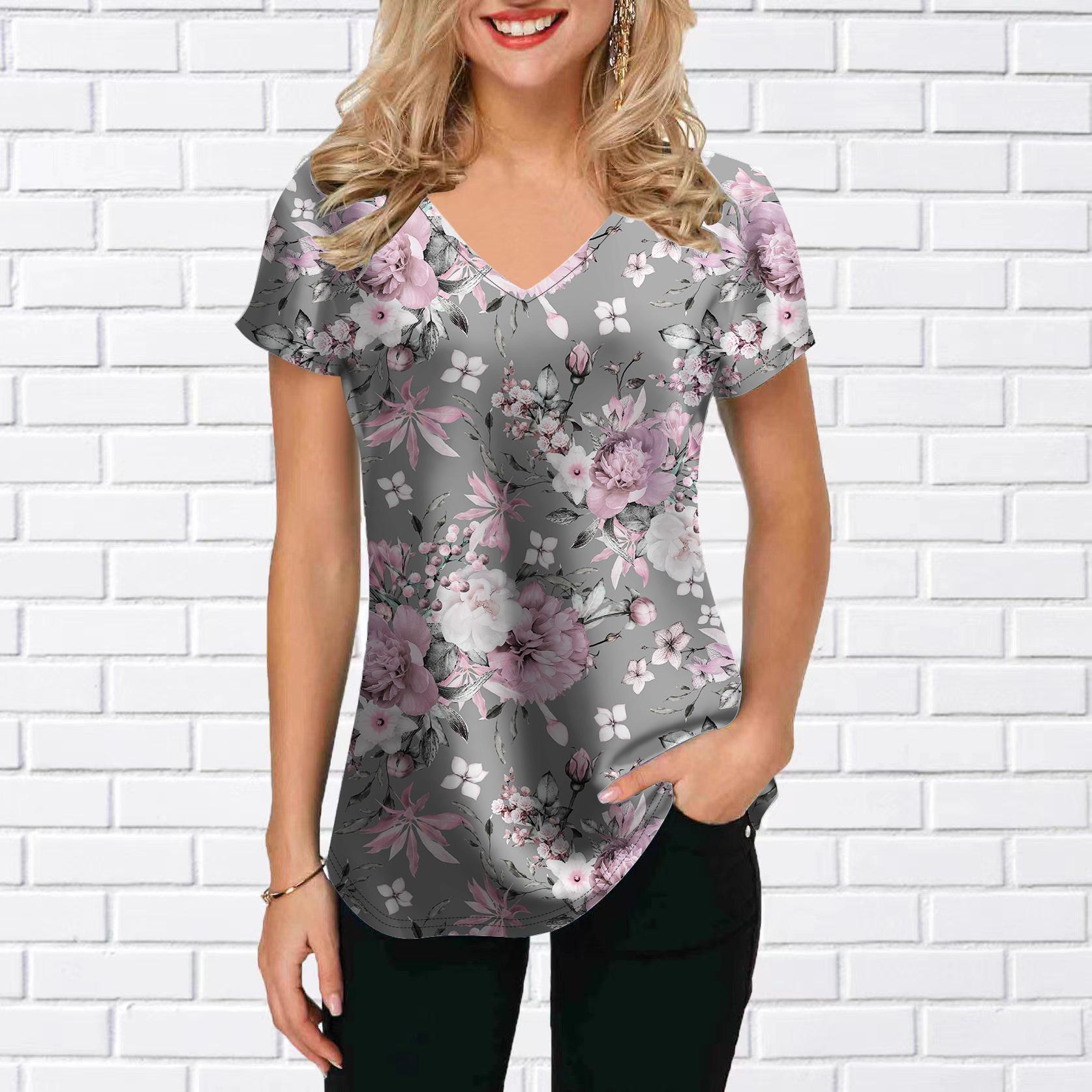 Женские топы с V-образным вырезом и коротким рукавом с принтом «Подсолнух», свободная футболка, повседневная блузка 8XL серый
Женские топы с V-образным вырезом и коротким рукавом с принтом «Подсолнух», свободная футболка, повседневная блузка 8XL серый