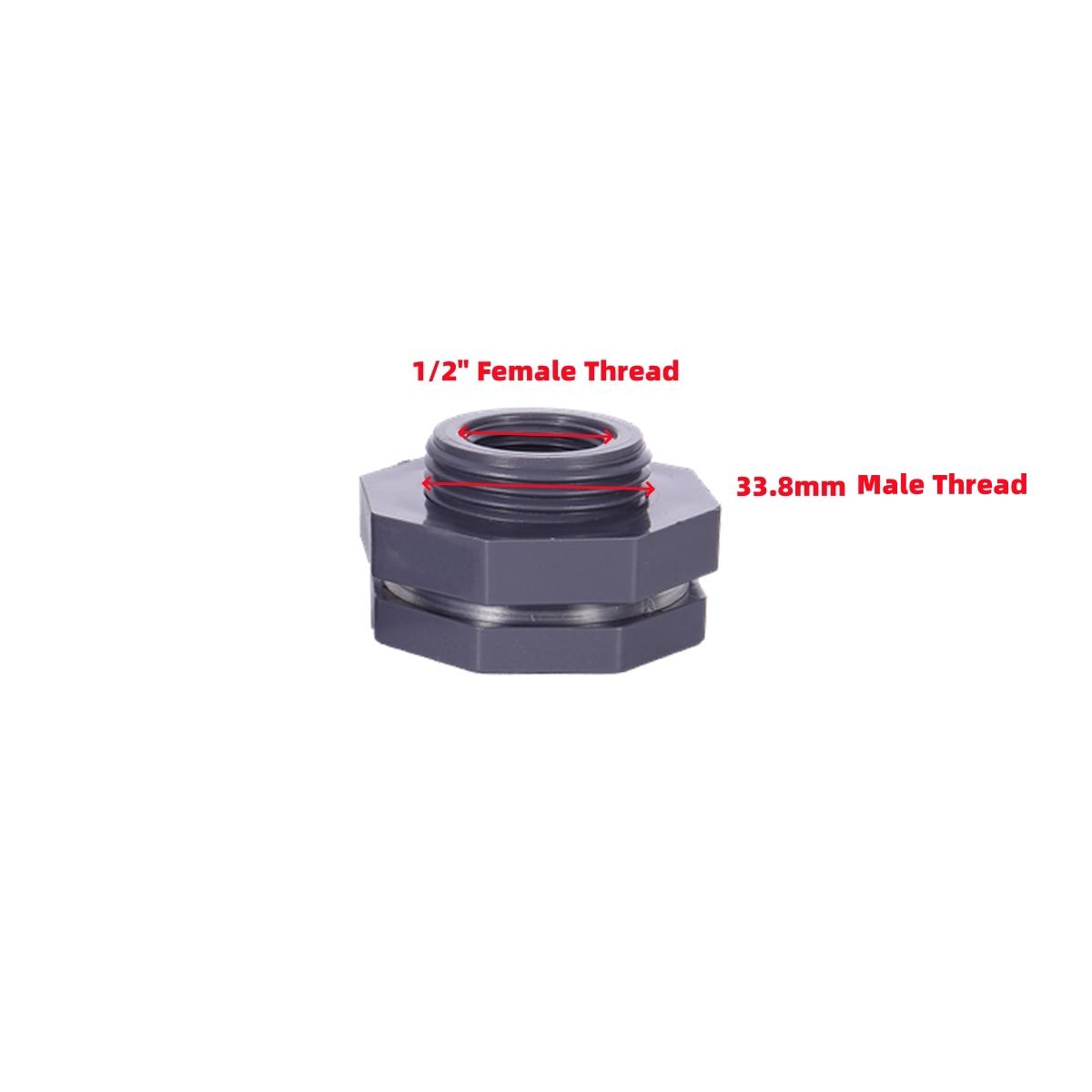 PVC Grey Water Tank Connector with Rubber Seal 1/2 3/4 1 Female Thread Interface Water Barrel Joint Aquarium Pond Adapter 1Pc
PVC Grey Water Tank Connector with Rubber Seal 1/2 3/4 1 Female Thread Interface Water Barrel Joint Aquarium Pond Adapter 1Pc