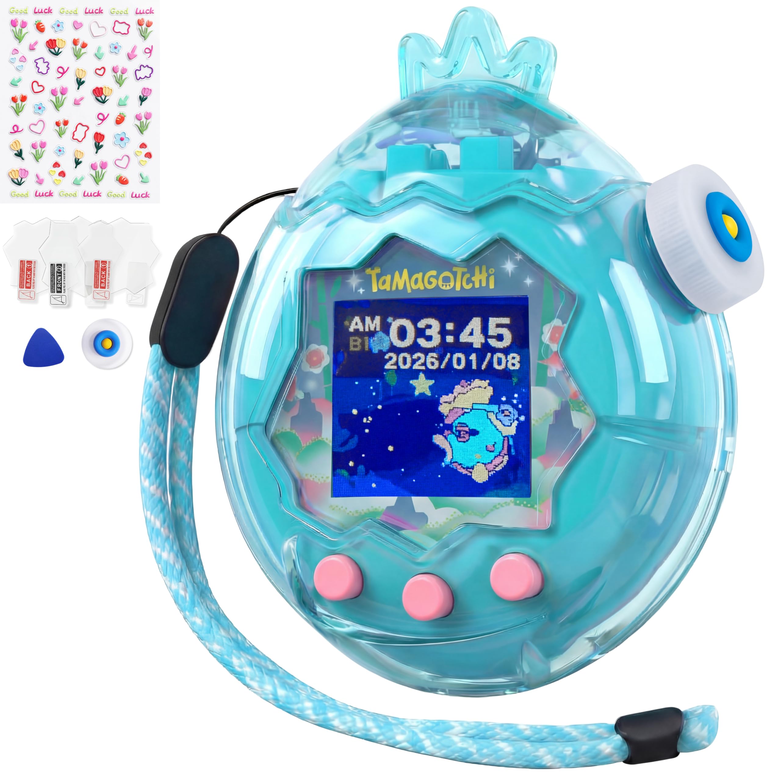 GOKEI Tamagotchi Paradise Transparent Hard Case Lake Blue 3 Sheets Strap Shockproof PC Cover Protective Film
GOKEI Tamagotchi Paradise Transparent Hard Case Lake Blue 3 Sheets Strap Shockproof PC Cover Protective Film