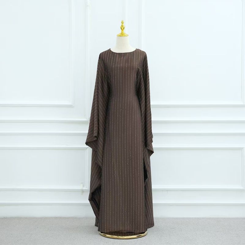 New Arrival Middle East Dubai Hot Drilling Robe Batwing Sleeve Dress Diamond Encrusted Robe Dress Coffee All yards
New Arrival Middle East Dubai Hot Drilling Robe Batwing Sleeve Dress Diamond Encrusted Robe Dress Coffee All yards