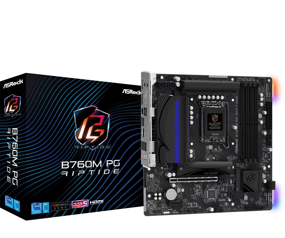 Материнська плата ASRock B760M PG Riptide, сумісна з процесором Intel 12-го та 13-го поколінь, чіпсетом B760 DDR5, авторизований дистриб’ютор материнської плати Micro ATX
Материнська плата ASRock B760M PG Riptide, сумісна з процесором Intel 12-го та 13-го поколінь, чіпсетом B760 DDR5, авторизований дистриб’ютор материнської плати Micro ATX
