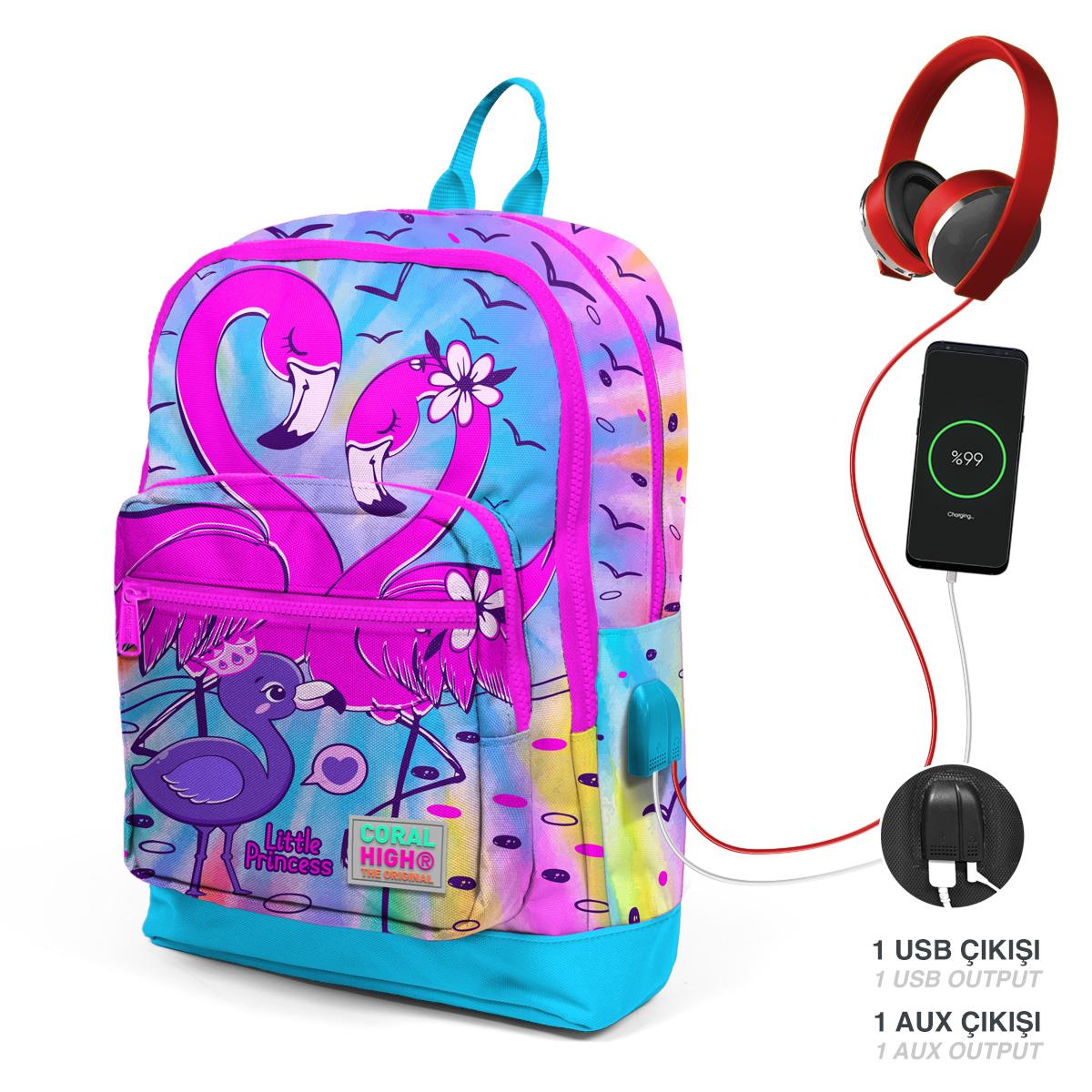 Школьный рюкзак с четырьмя отделениями Coral High Kids, синий, розовый, с фламинго, USB, 23830
Школьный рюкзак с четырьмя отделениями Coral High Kids, синий, розовый, с фламинго, USB, 23830