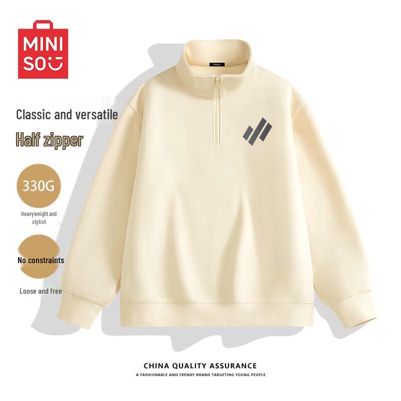 MINISO Men s Half-Zip Pullover Sweatshirt with M-Diagonal Chest Logo L
MINISO Men s Half-Zip Pullover Sweatshirt with M-Diagonal Chest Logo L