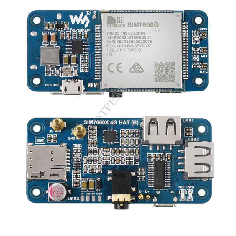 Global Multi-Band 4G SIM7600G-H Expansion Board for Raspberry Pi - Compatible with 4G/3G/2G 0102082
Global Multi-Band 4G SIM7600G-H Expansion Board for Raspberry Pi - Compatible with 4G/3G/2G 0102082