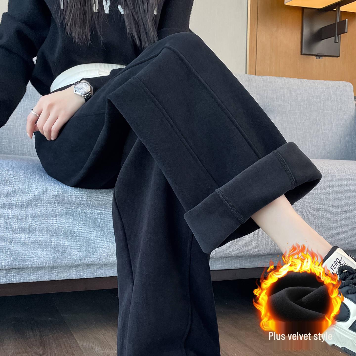 Women s Fleece-Lined Velvet Wide-Leg Pants: Thick, Windproof, Narrow Straight-Leg Sweatpants for Autumn/Winter. 2XL
Women s Fleece-Lined Velvet Wide-Leg Pants: Thick, Windproof, Narrow Straight-Leg Sweatpants for Autumn/Winter. 2XL