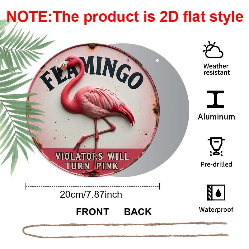 2D Flat 1pc, 8x8 in, Vintage Flamingo Aluminum Metal Sign - Round Wall Decor, Durable & Easy-to-Hang, Ideal for Bedroom, Kitchen, Dining Room, Bar 1pc
2D Flat 1pc, 8x8 in, Vintage Flamingo Aluminum Metal Sign - Round Wall Decor, Durable & Easy-to-Hang, Ideal for Bedroom, Kitchen, Dining Room, Bar 1pc