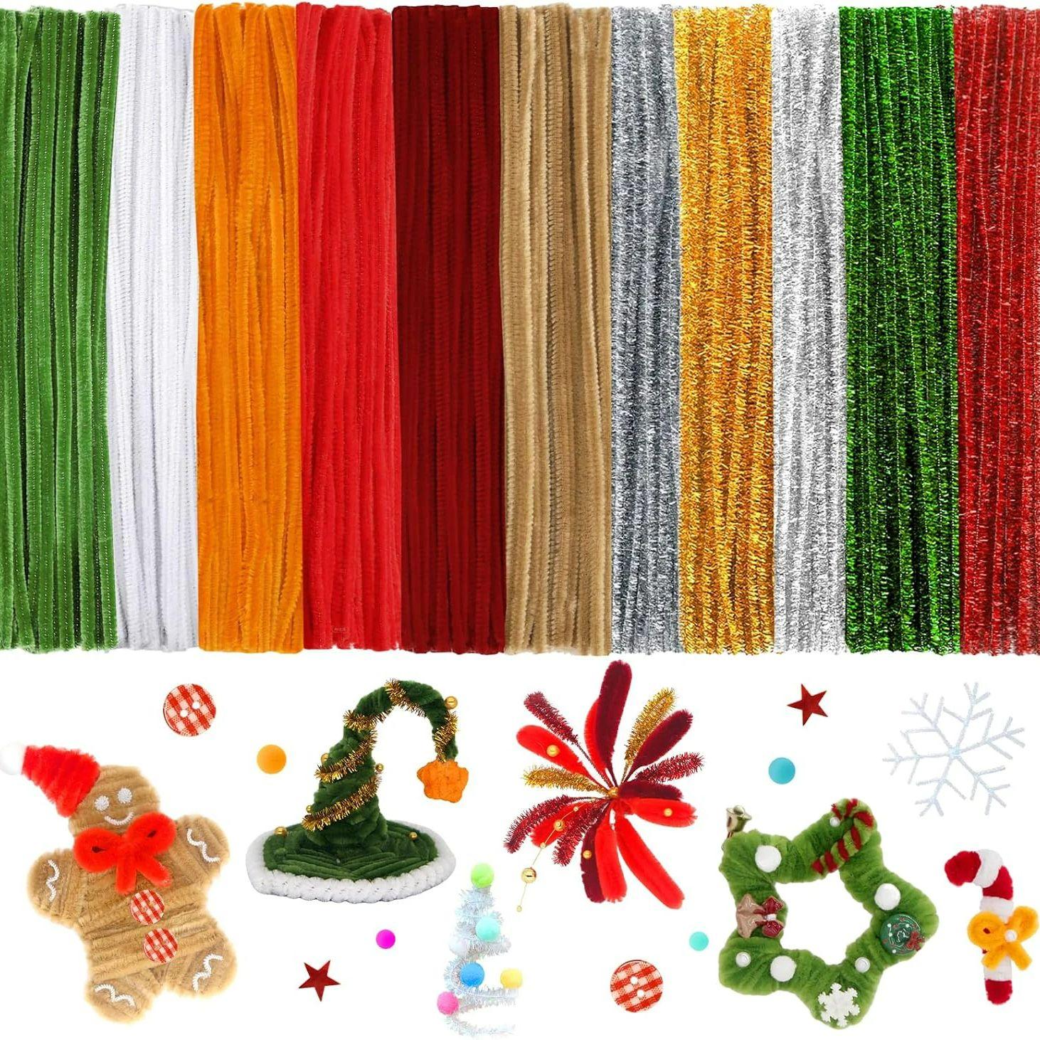 550PCS Christmas Pipe Cleaners Craft, 11 Colors Pipe Cleaners Glitter Chenille Stems Creative Arts Chenille Stems
550PCS Christmas Pipe Cleaners Craft, 11 Colors Pipe Cleaners Glitter Chenille Stems Creative Arts Chenille Stems