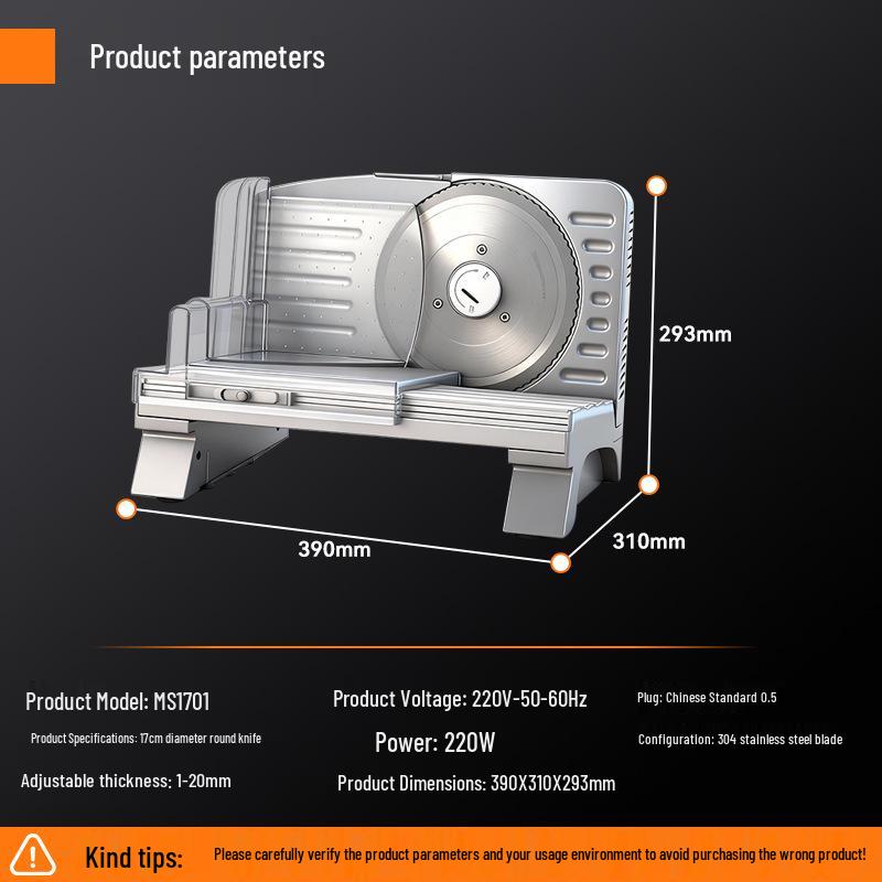 Ke Lai Heng Electric Meat Slicer & Grinder for Beef, Mutton, Ham, and Bread
Ke Lai Heng Electric Meat Slicer & Grinder for Beef, Mutton, Ham, and Bread