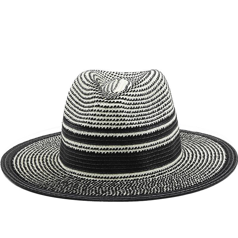 New Panama Classic Stripe Straw Hat Summer Women Men Wide Brim Fashion Beach Sun Hats UV Protection Fedora Hat чорний
New Panama Classic Stripe Straw Hat Summer Women Men Wide Brim Fashion Beach Sun Hats UV Protection Fedora Hat чорний