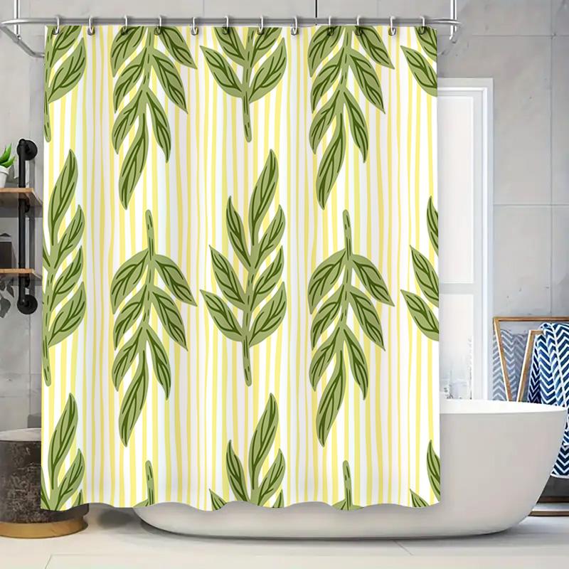 Patterned Shower Curtain Green Leaves Stripes Bathroom Decor For Home Decor White Tub Liner In Yellow Lime Green Size: 180Cm X 1 W60H190(CM)-1 Pcs
Patterned Shower Curtain Green Leaves Stripes Bathroom Decor For Home Decor White Tub Liner In Yellow Lime Green Size: 180Cm X 1 W60H190(CM)-1 Pcs